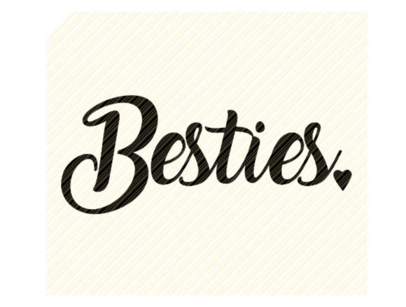 Besties Quote Text Graphic for Real Embroidery Projects
