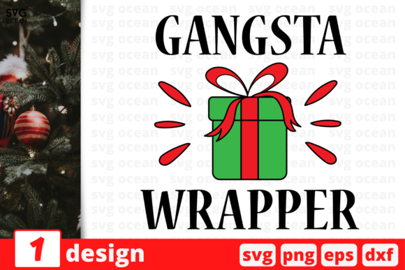 Gangsta Wrapper, Christmas Quote: A Bold Embroidery Design for the Season